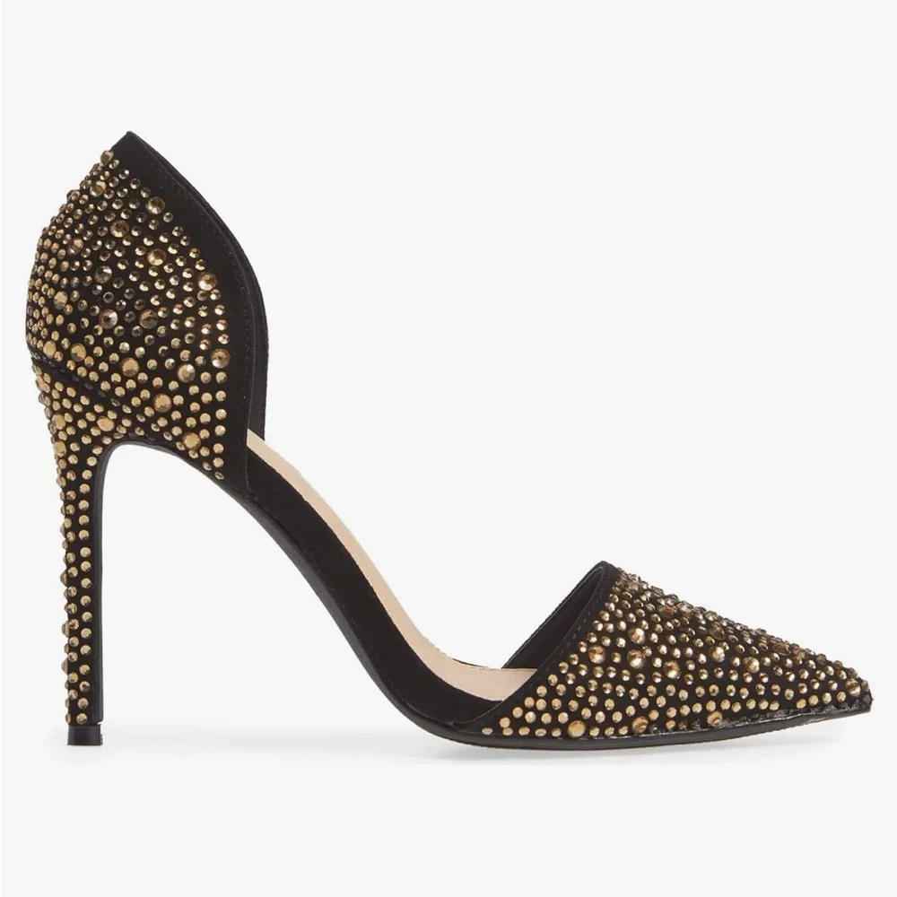 Stunning! Lauren Lorraine  GOLD Crystal Embellished d'Orsay Pump 7 - Picture 4 of 9